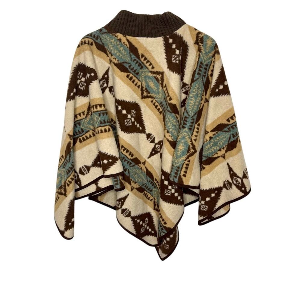 TASHA POLIZZI COLLECTION Women's Western Southwestern Poncho Coat Cowgirl Brown